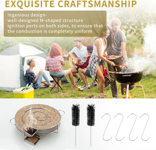 Kaltrauchgenerator Edelstahl – Räucherschnecke mit Griff für Räucherofen, BBQ & Smoker