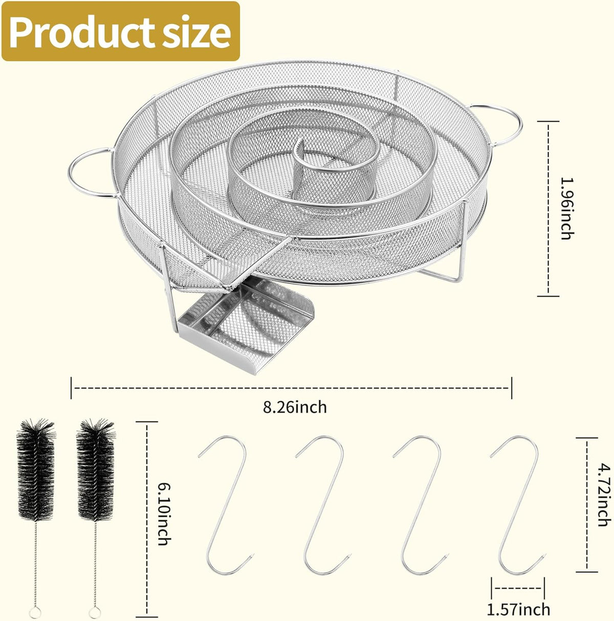 Kaltrauchgenerator Edelstahl – Räucherschnecke mit Griff für Räucherofen, BBQ & Smoker